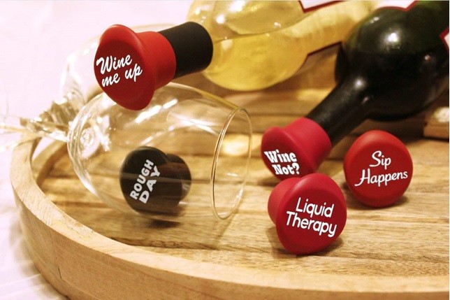 tappi di silicone natalizi per la bottiglia di vino