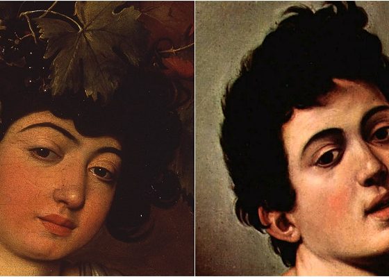 Comparison of Bacchus and Boy with a Basket of Fruit